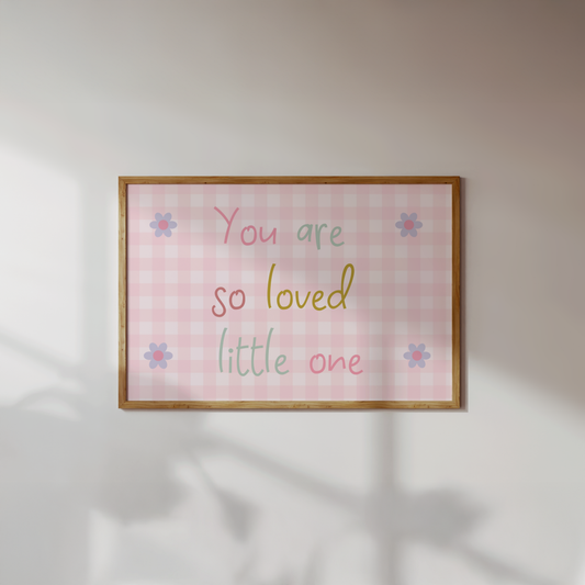 girls pink floral initial wall print for bedroom or nursery (Copy)