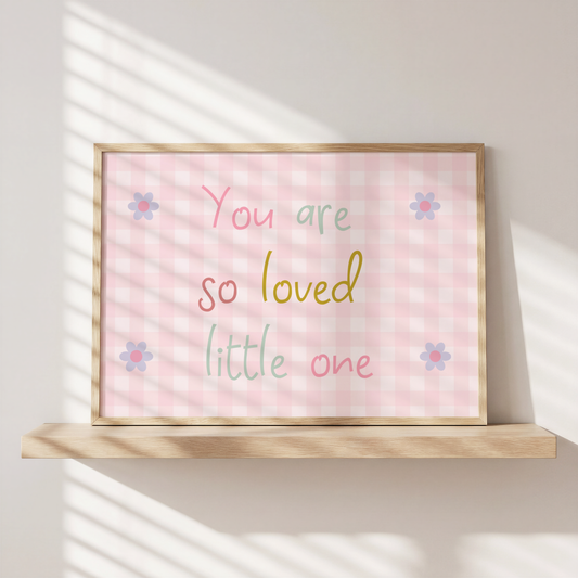 girls pink floral initial wall print for bedroom or nursery (Copy)