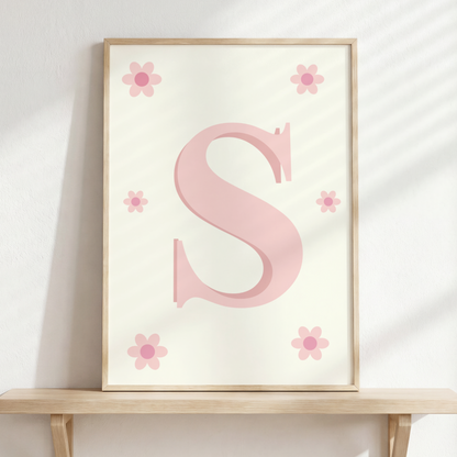 Pink Nursery Wall Art Set, Baby Girl Prints, Little Wildflower Decor, whimiscal Nursery Art Set of 4