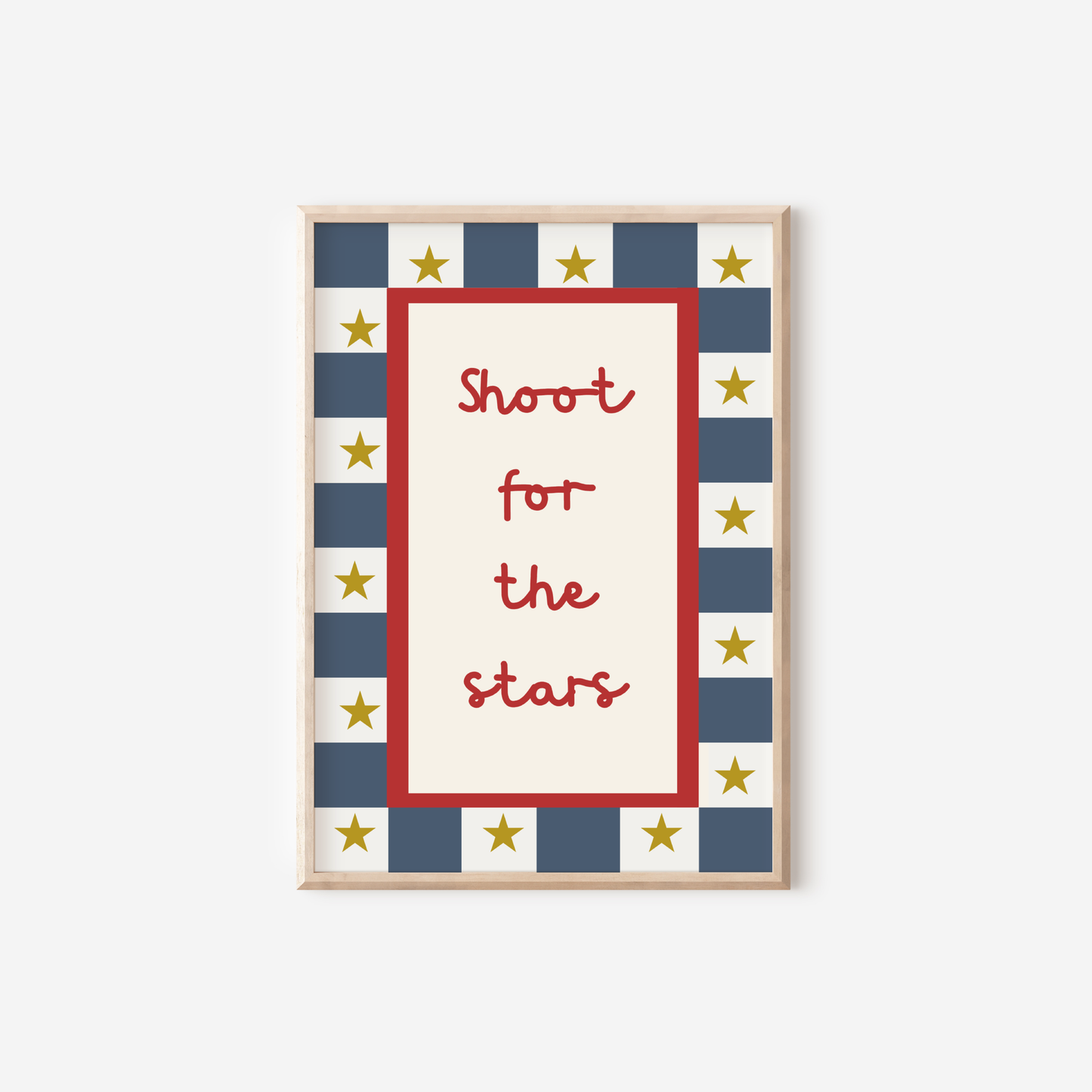 Shoot for the stars wall print for childrens bedroom or nursery