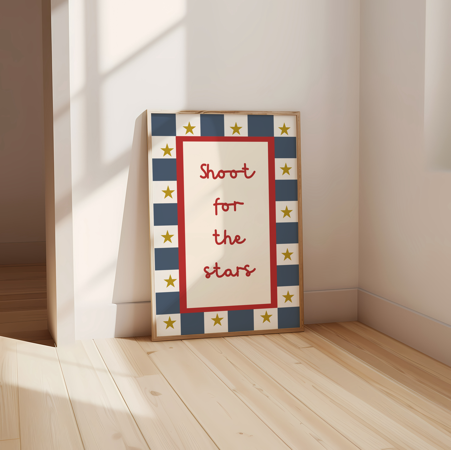 Shoot for the stars wall print for childrens bedroom or nursery