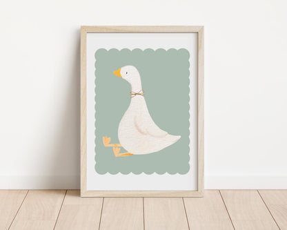 goose print for girls bedroom or playroom,  childrens room print, childrens wall print for nursery, girls room or teen room,
