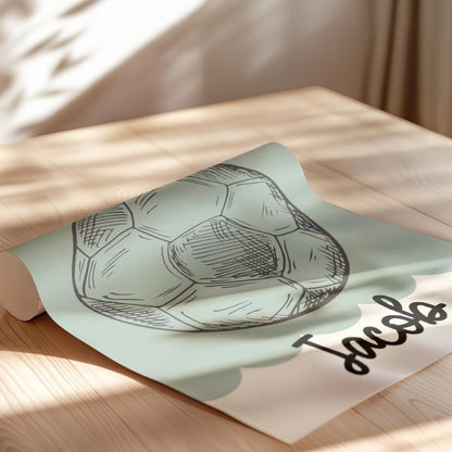 personalised football print for boys bedroom or playroom or nursery, teen footballer wall print, boys room decor