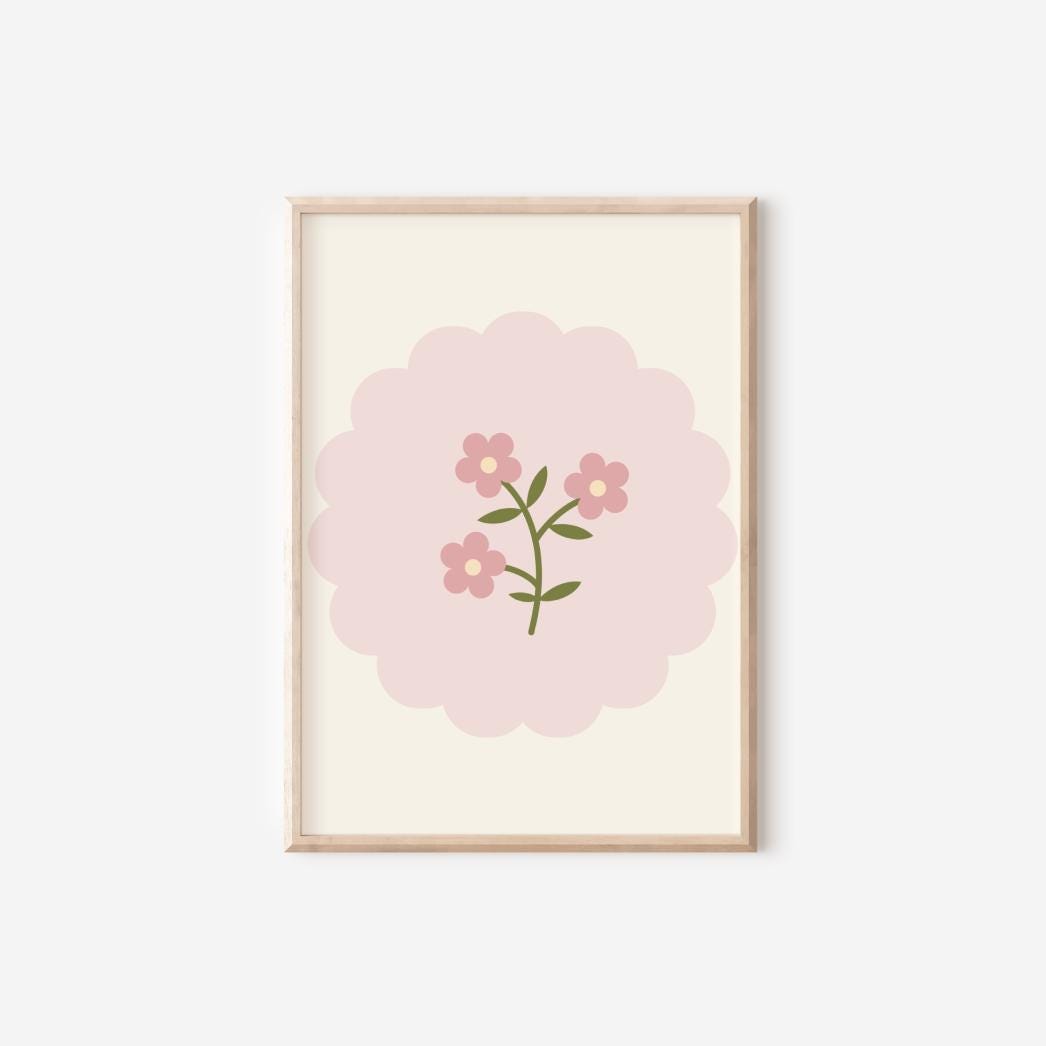 Chabby Chic Flower Print, Little Girls Room Decor