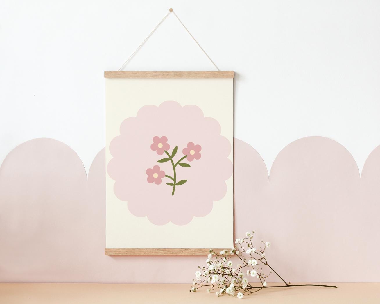 Chabby Chic Flower Print, Little Girls Room Decor