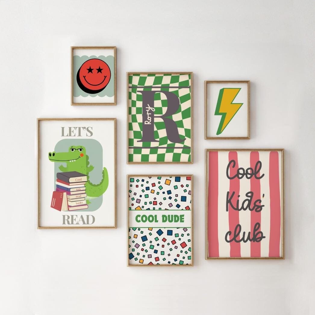 Boys Room Prints Set, Playroom Wall Art, Positive Affirmations