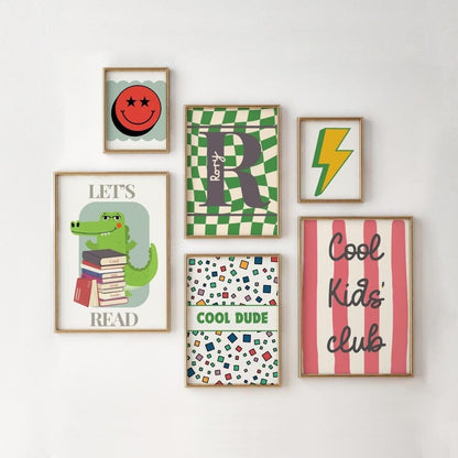 Boys Room Prints Set, Playroom Wall Art, Positive Affirmations
