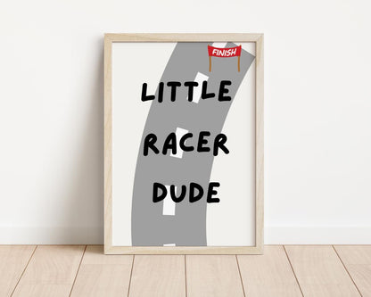Personalized Racer Car Prints, Boys Nursery Decor, Playroom Wall Art