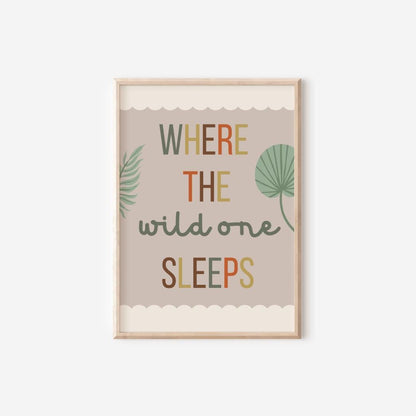 safari wall print for childs bedroom, neutral earth toned wall print for kids bedroom