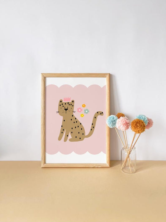 Girls cute cat print, nursery print, nursery wall art, girl nursery print, girl wall art, pink print, playroom art