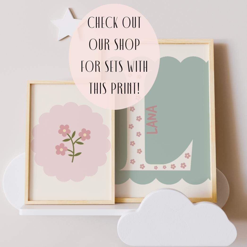 Chabby Chic Flower Print, Little Girls Room Decor