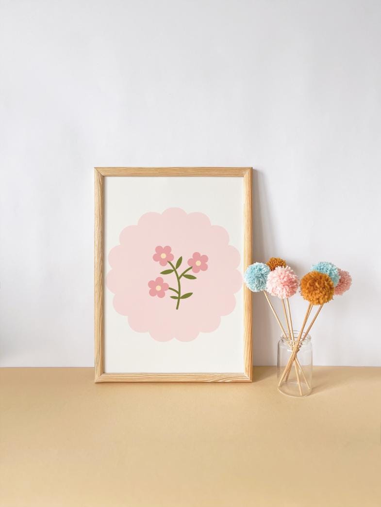 Chabby Chic Flower Print, Little Girls Room Decor