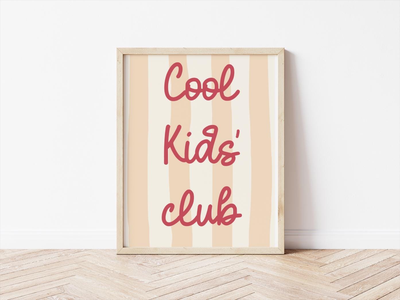 cool kids club poster print for childrens bedroom, playroom or nursery, wall poster for bedroom, neutral prints for kids wall