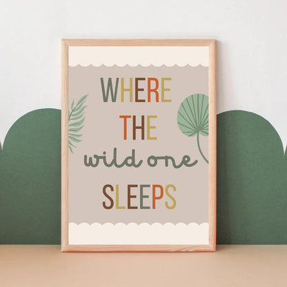 safari wall print for childs bedroom, neutral earth toned wall print for kids bedroom