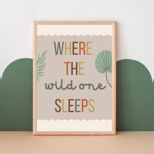 safari wall print for childs bedroom, neutral earth toned wall print for kids bedroom