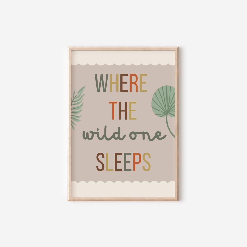 safari wall print for childs bedroom, neutral earth toned wall print for kids bedroom
