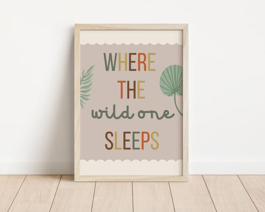 safari wall print for childs bedroom, neutral earth toned wall print for kids bedroom