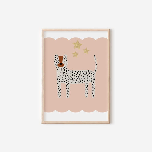Cheetah Nursery Wall Print, Scandi Kids Room Decor
