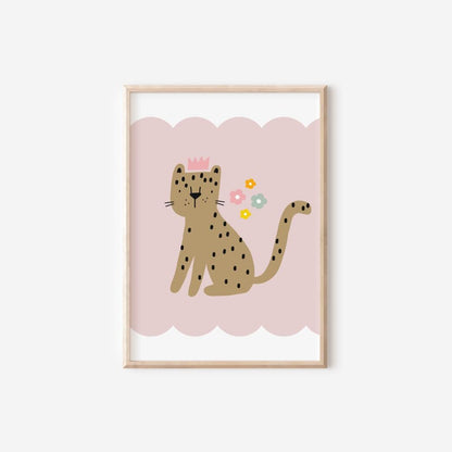 Girls cute cat print, nursery print, nursery wall art, girl nursery print, girl wall art, pink print, playroom art