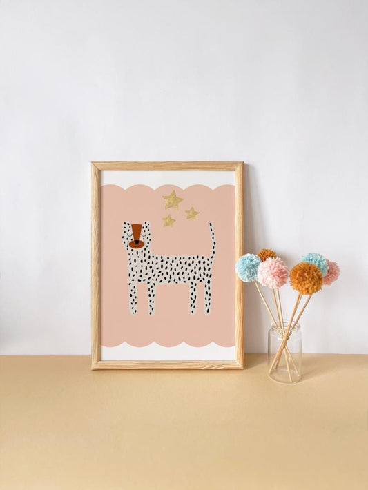 Cheetah Nursery Wall Print, Scandi Kids Room Decor