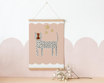Cheetah Nursery Wall Print, Scandi Kids Room Decor