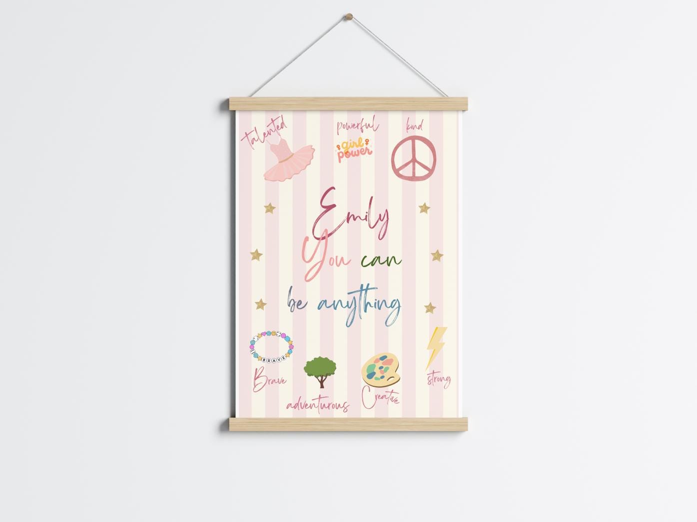 Girls affirmation print, quote print, nursery print, nursery wall art, girl nursery print, girl wall art, pink print, playroom art
