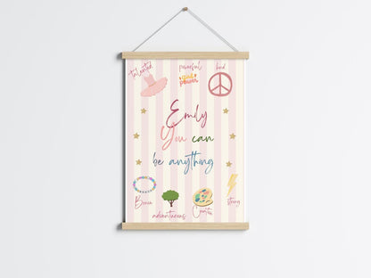 Girls affirmation print, quote print, nursery print, nursery wall art, girl nursery print, girl wall art, pink print, playroom art
