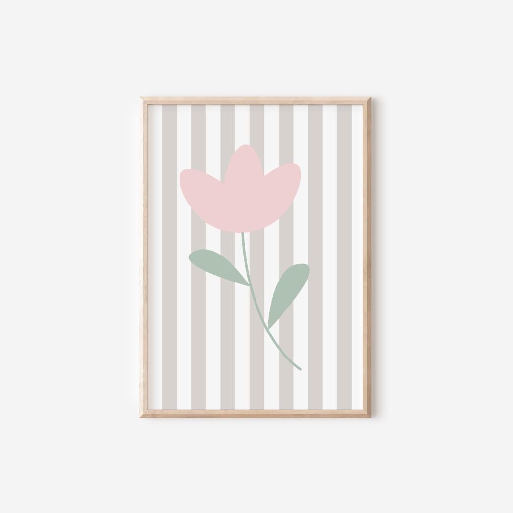 Personalized Pastel Flower Butterfly Print Set, Girls Nursery Decor