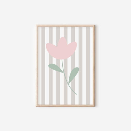 Personalized Pastel Flower Butterfly Print Set, Girls Nursery Decor