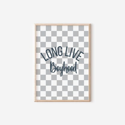Long live boyhood print for boys bedroom, playroom or nursery, childrens wall decor,