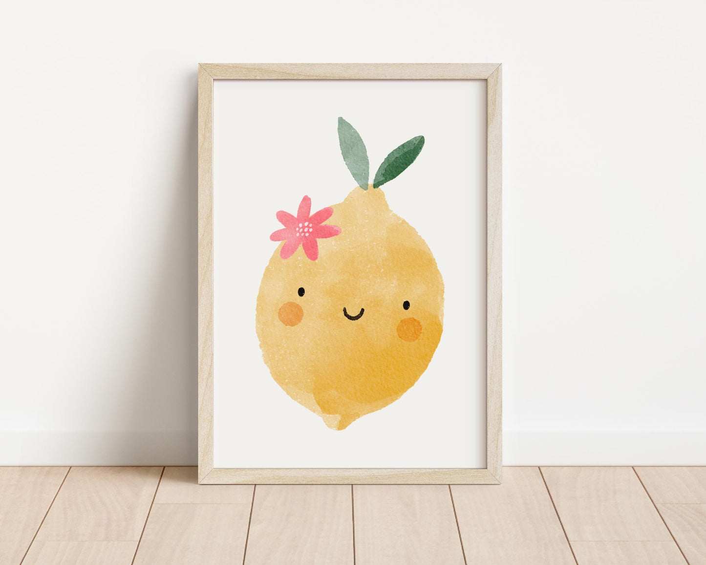 Happy Lemon Print, Nursery Playroom Wall Decor