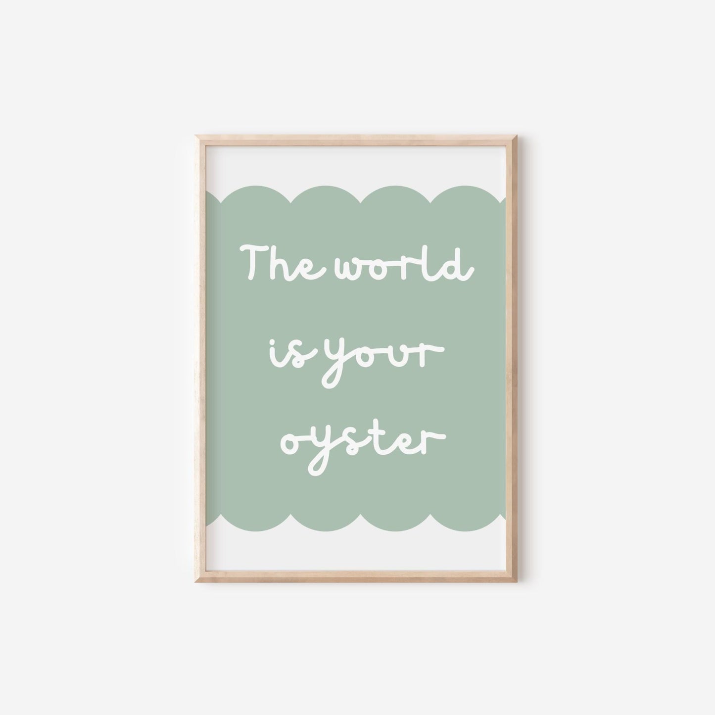 The World Is Your Oyster, Nautical Prints, Nursery Wall Art, Ocean, Sea Life, Kids Bedroom Prints, Neutral Ocean Nursery Art