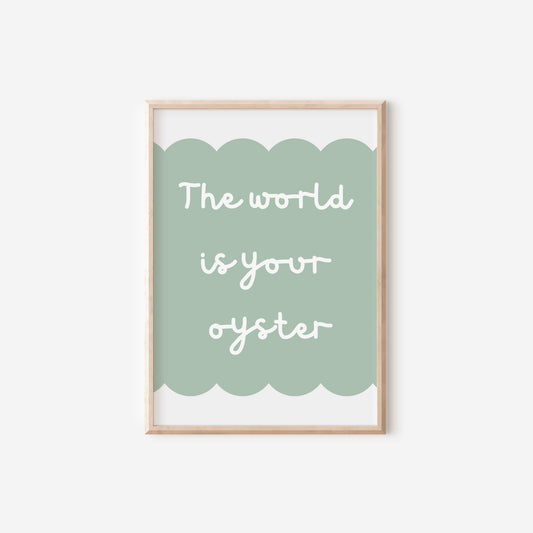 The World Is Your Oyster, Nautical Prints, Nursery Wall Art, Ocean, Sea Life, Kids Bedroom Prints, Neutral Ocean Nursery Art