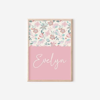 set of personalised prints for girls bedroom, affirmation quotes decor, you can be anything, floral art