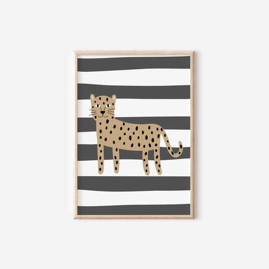 stay wild child safari scandi print for childs bedroom, nursery or playroom, scandi theme kids wall decor