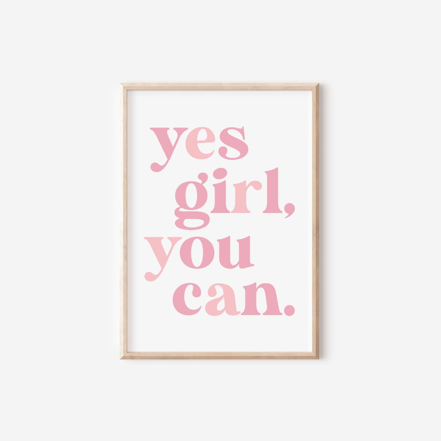 girls affirmation room print set, personalised gallery set for girls bedroom, pink positive affirmation wall art