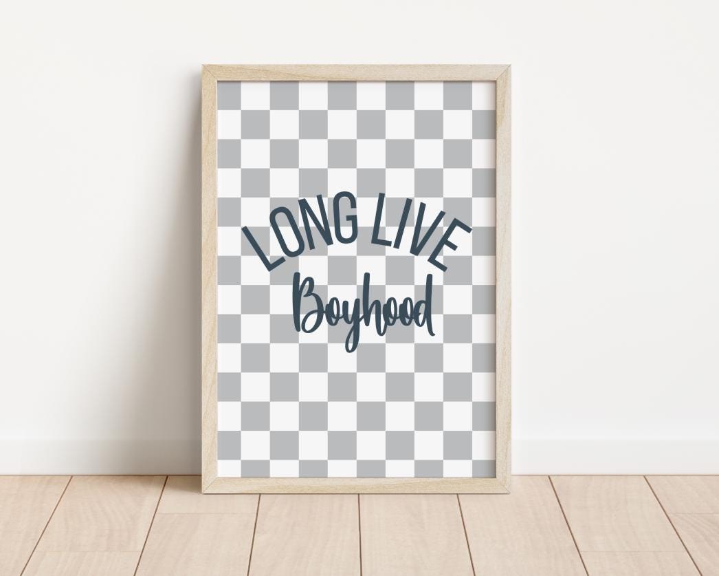 Long live boyhood print for boys bedroom, playroom or nursery, childrens wall decor,
