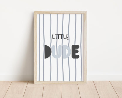 boys little dude bedroom or nursery print, childrens wall art,, boho themed wall decor