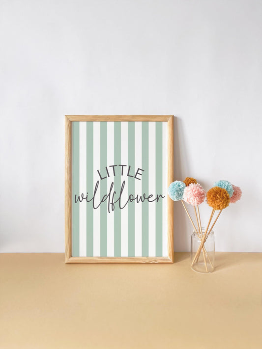 Wildflower Nursery Print: Sage Green Girls Room Decor