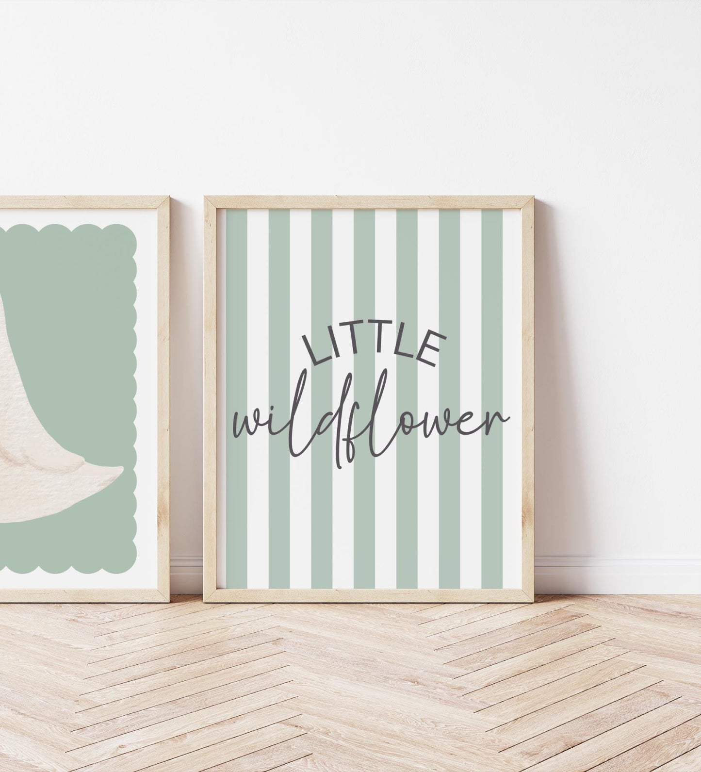 Wildflower Nursery Print: Sage Green Girls Room Decor