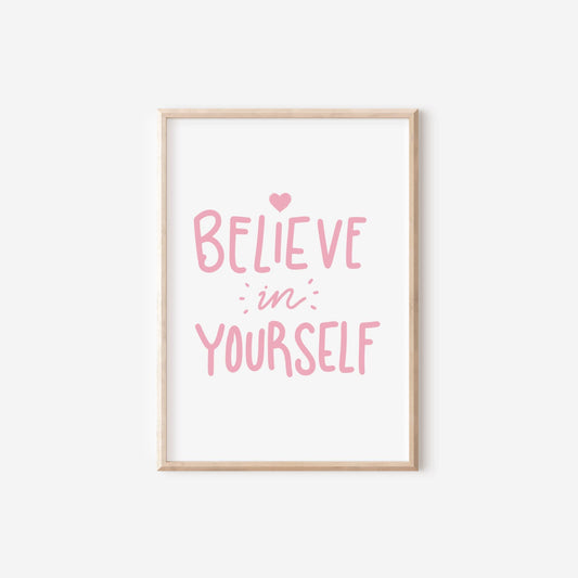 girls affirmation room print set, personalised gallery set for girls bedroom, pink positive affirmation wall art