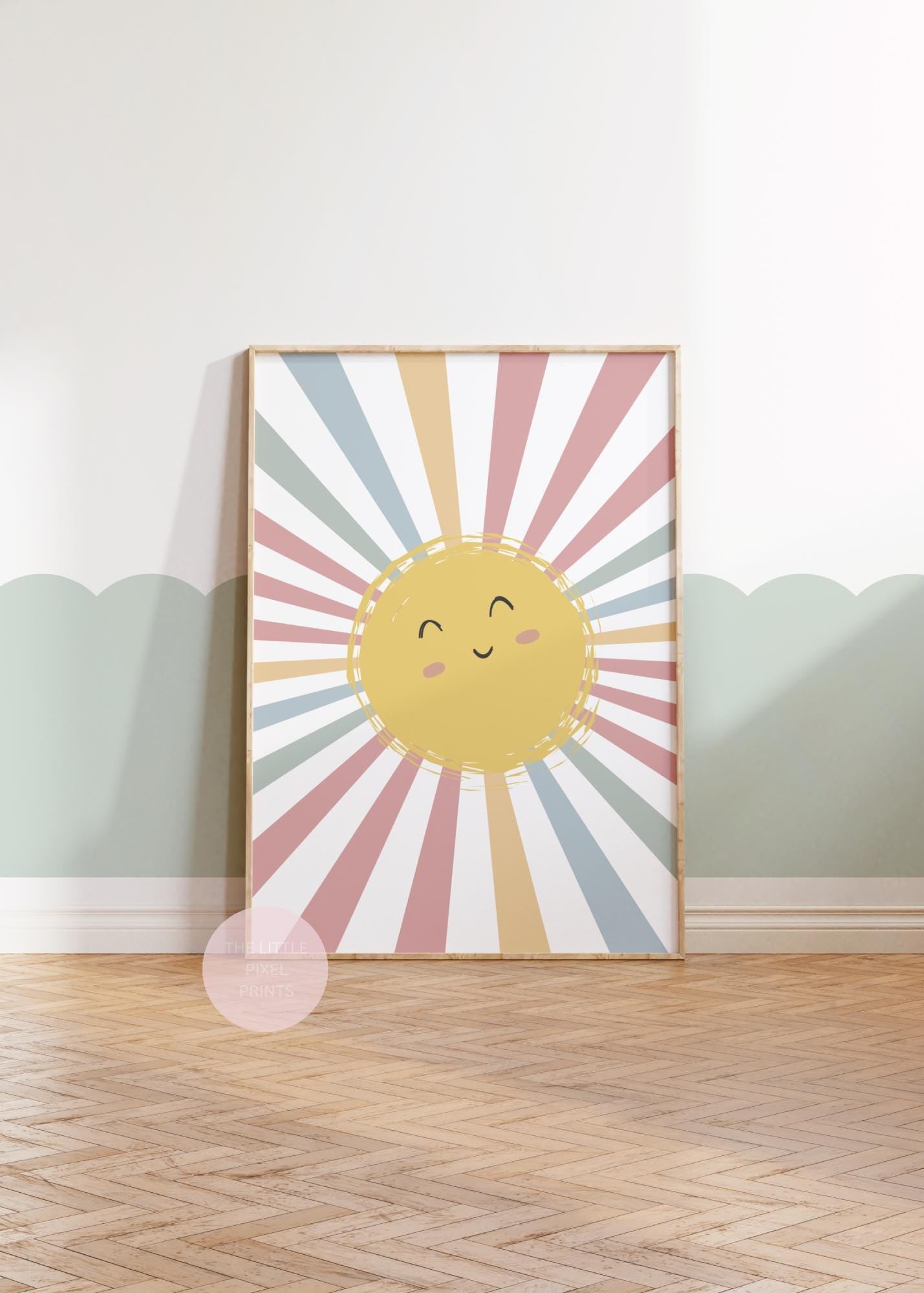 sunshine wall poster , wall art print , Nursery Prints, Scandi decor, Neutral, Wall Art, Kids Prints,