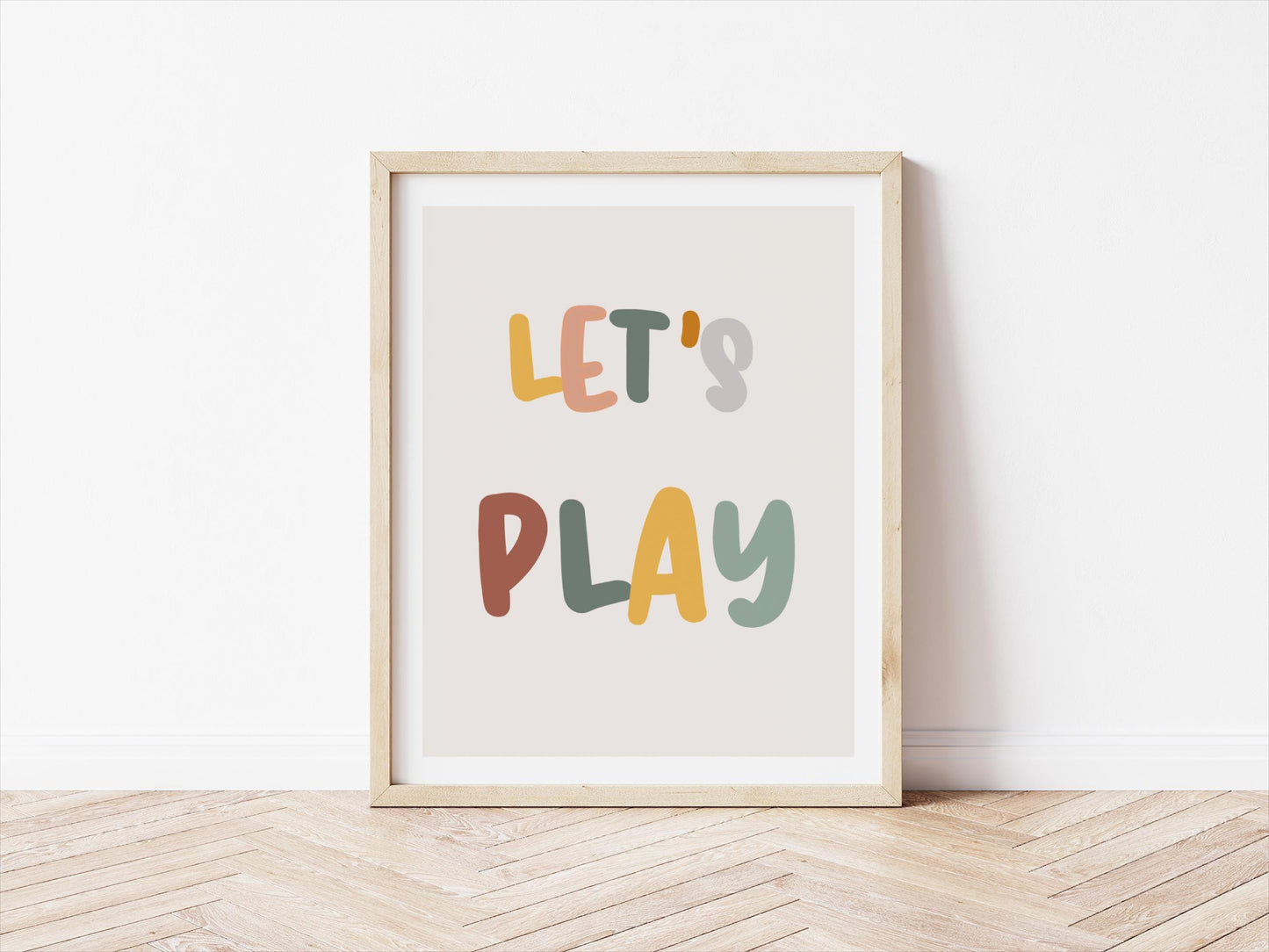 Lets play childrens art print for bedroom, nursery or playroom, boho nursery, scandi playroom