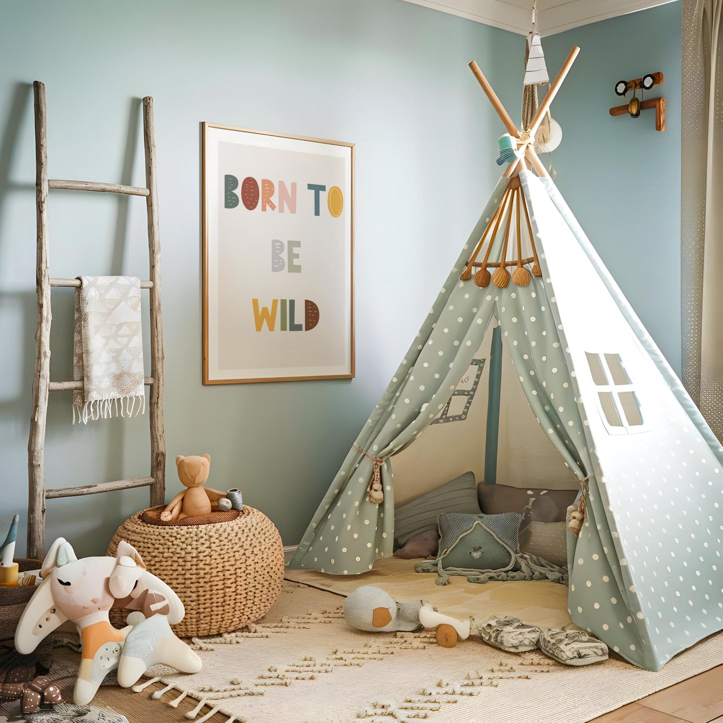 born to be wild, childrens wall art, boho scandi wall print, muted bedroom decor, safari wall art, wild child wall print