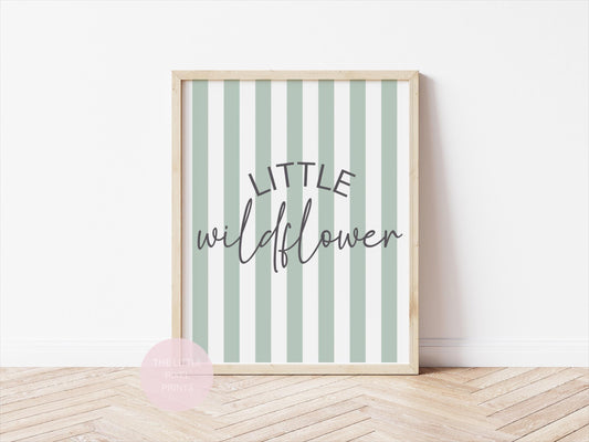 Wildflower Nursery Print: Sage Green Girls Room Decor