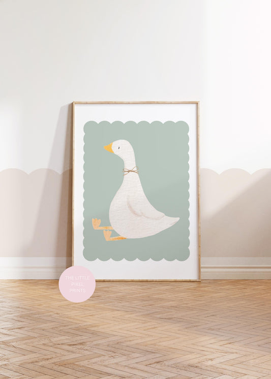 goose print for girls bedroom or playroom,  childrens room print, childrens wall print for nursery, girls room or teen room,