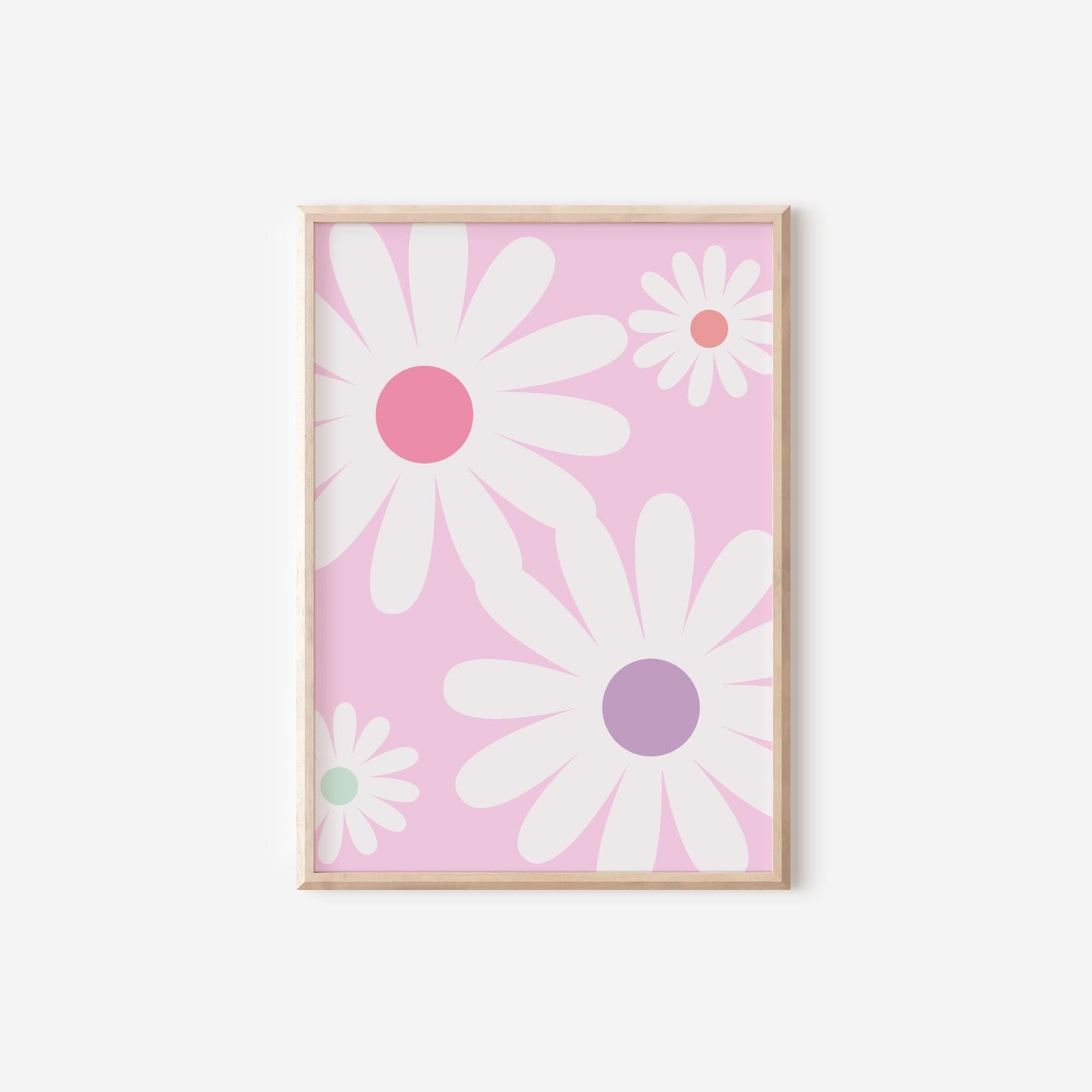 girls personalised affirmation room print set of 3, rainbow and flowers pastel set of wall prints for girls nursery or bedroom