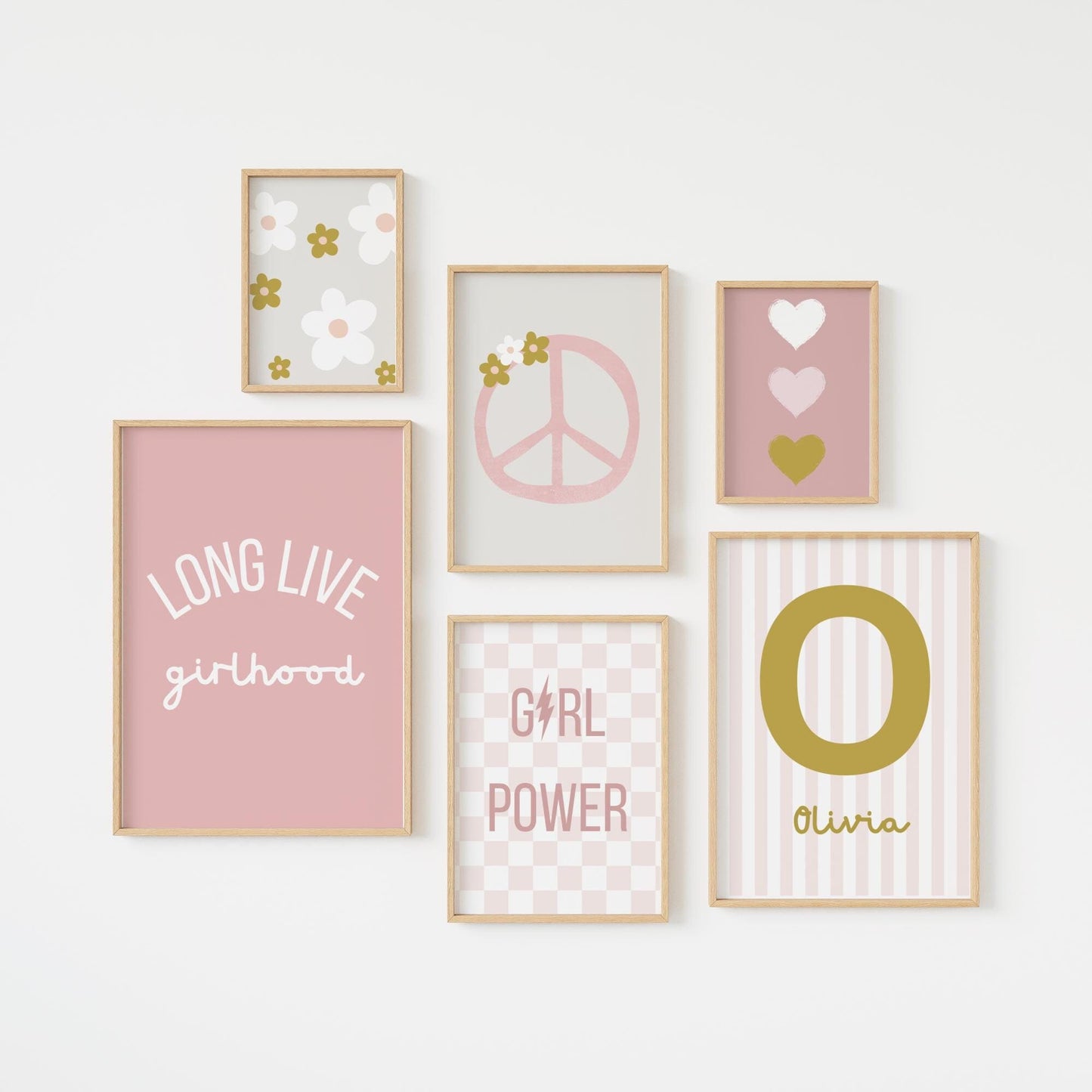 Personalized Girl Power Print Set, Nursery Decor