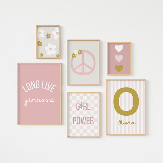 Personalized Girl Power Print Set, Nursery Decor