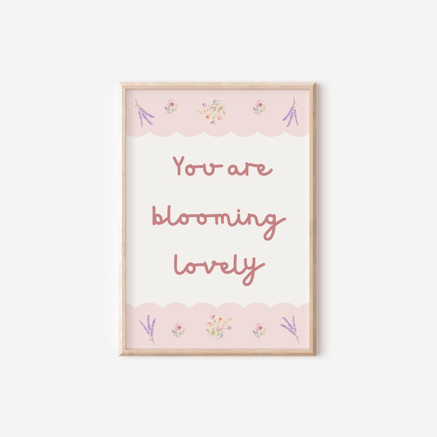 Personalised Floral Nursery Prints: Dusty Pink & Sage Green Girl's Room Decor